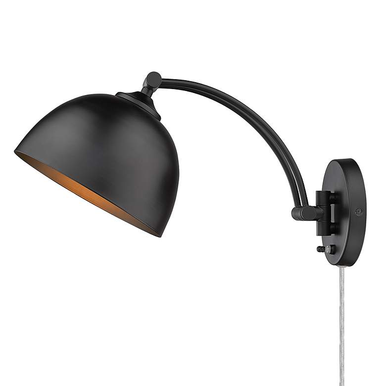 Image 4 Rey Matte Black Adjustable Arm Wall Lamp more views