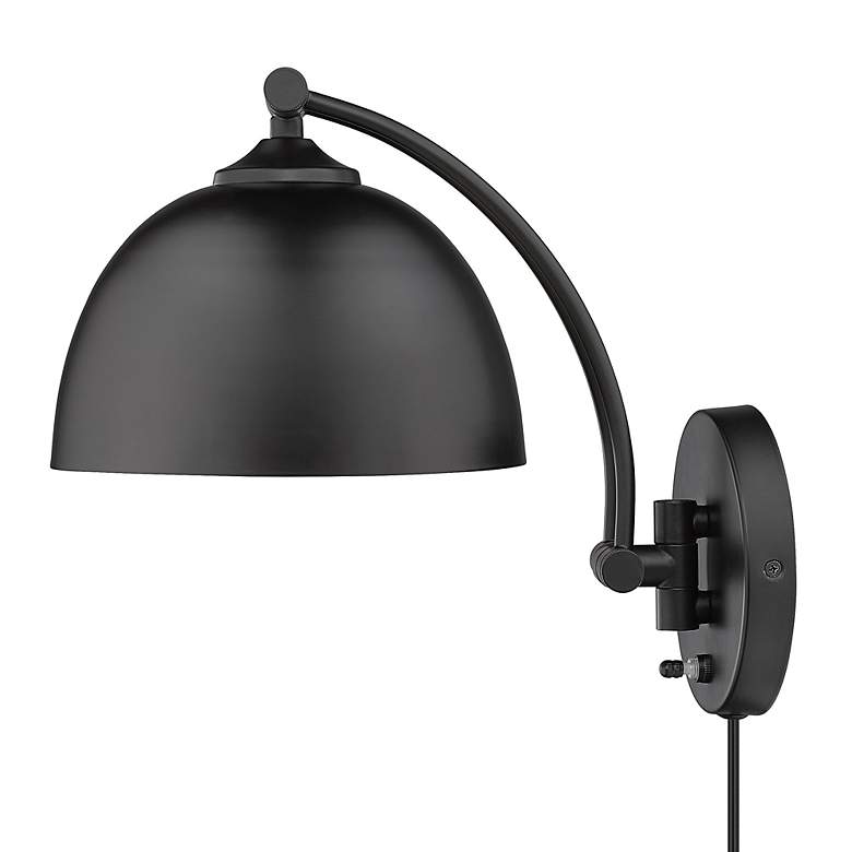 Image 5 Rey Matte Black Adjustable Arm Wall Lamp more views