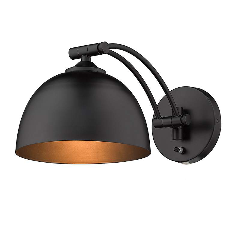 Image 7 Rey Matte Black Adjustable Arm Wall Lamp more views