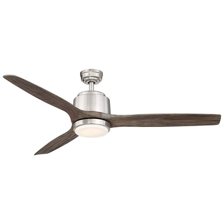 Image 1 Reya 56" Nickel Finish with Vintage Oak Blades Ceiling Fan by Wind Riv