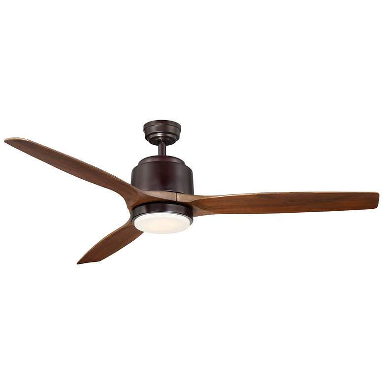 Image 1 Reya 56" Oiled Bronze Finish with Walnut Blades Ceiling Fan by Wind Ri