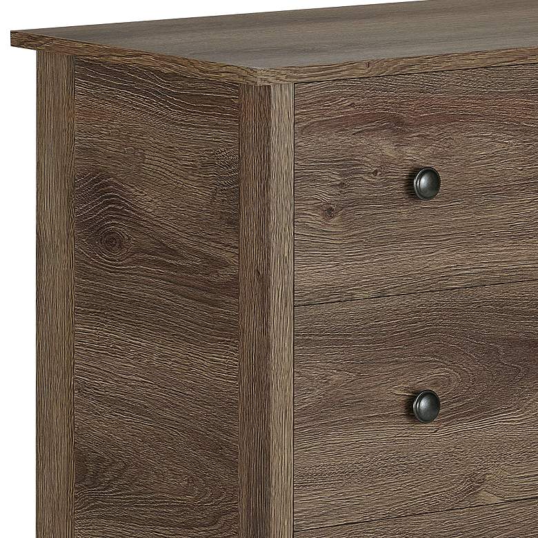Image 3 Reyes 33 1/2"W Distressed Walnut Wood 3-Drawer Accent Chest more views