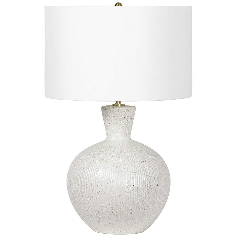 Image 1 Reyka Matte White Glaze Ceramic Table Lamp