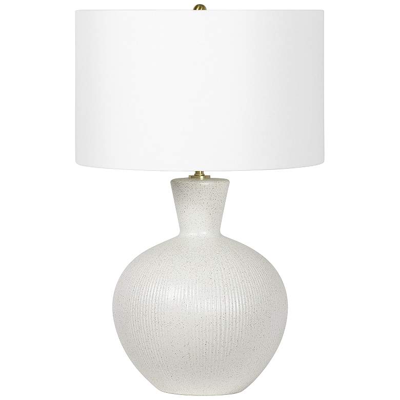 Image 1 Reyka Matte White Glaze Ceramic Table Lamp