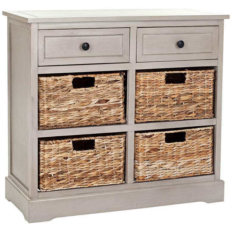 Image 1 Reynolds 29" Wide Gray 2-Drawer Wood Storage Unit