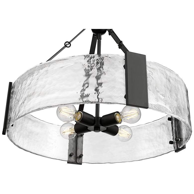 Image 3 Rezi 24.25" Wide 4-Light Pendant in Matte Black more views