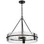 1_Rezi 24" Wide Matte Black 4-Light Pendant