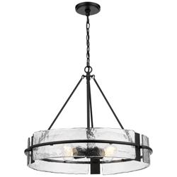 Rezi 24" Wide Matte Black 4-Light Pendant