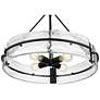 3_Rezi 24" Wide Matte Black 4-Light Pendant more views