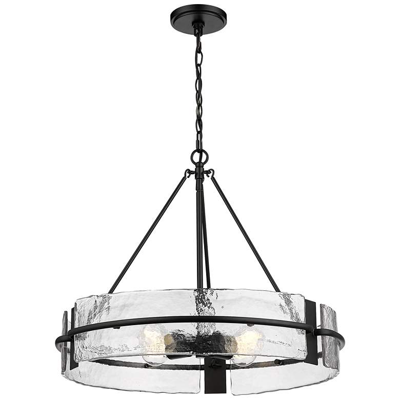 Image 1 Rezi 24" Wide 4-Light Pendant in Matte Black