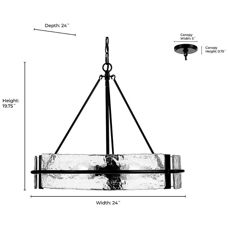 Image 7 Rezi 24" Wide 4-Light Pendant in Matte Black more views