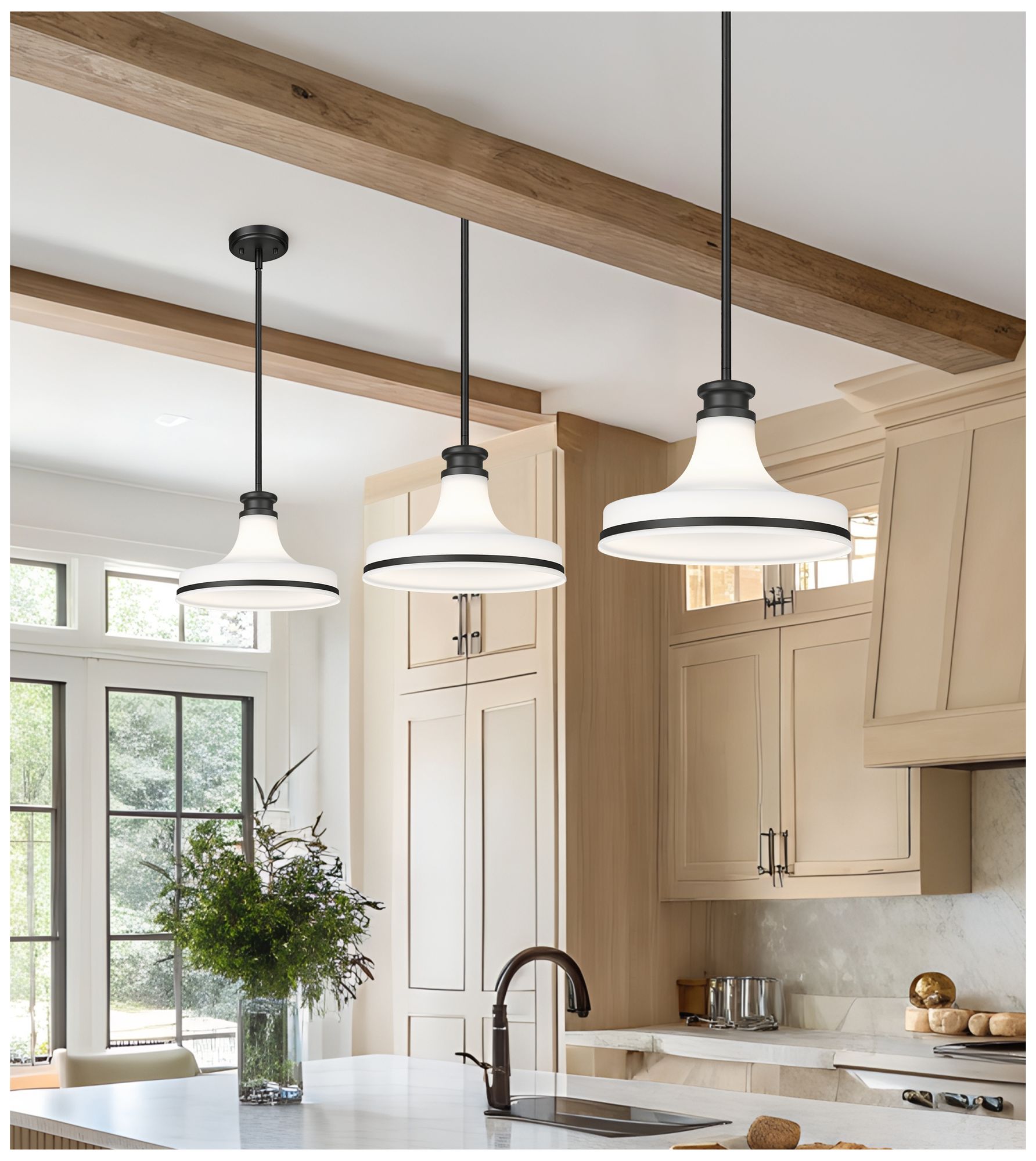 Image 2 Reznor by Z-Lite 12 inch Matte Black 1 Light Pendant more views