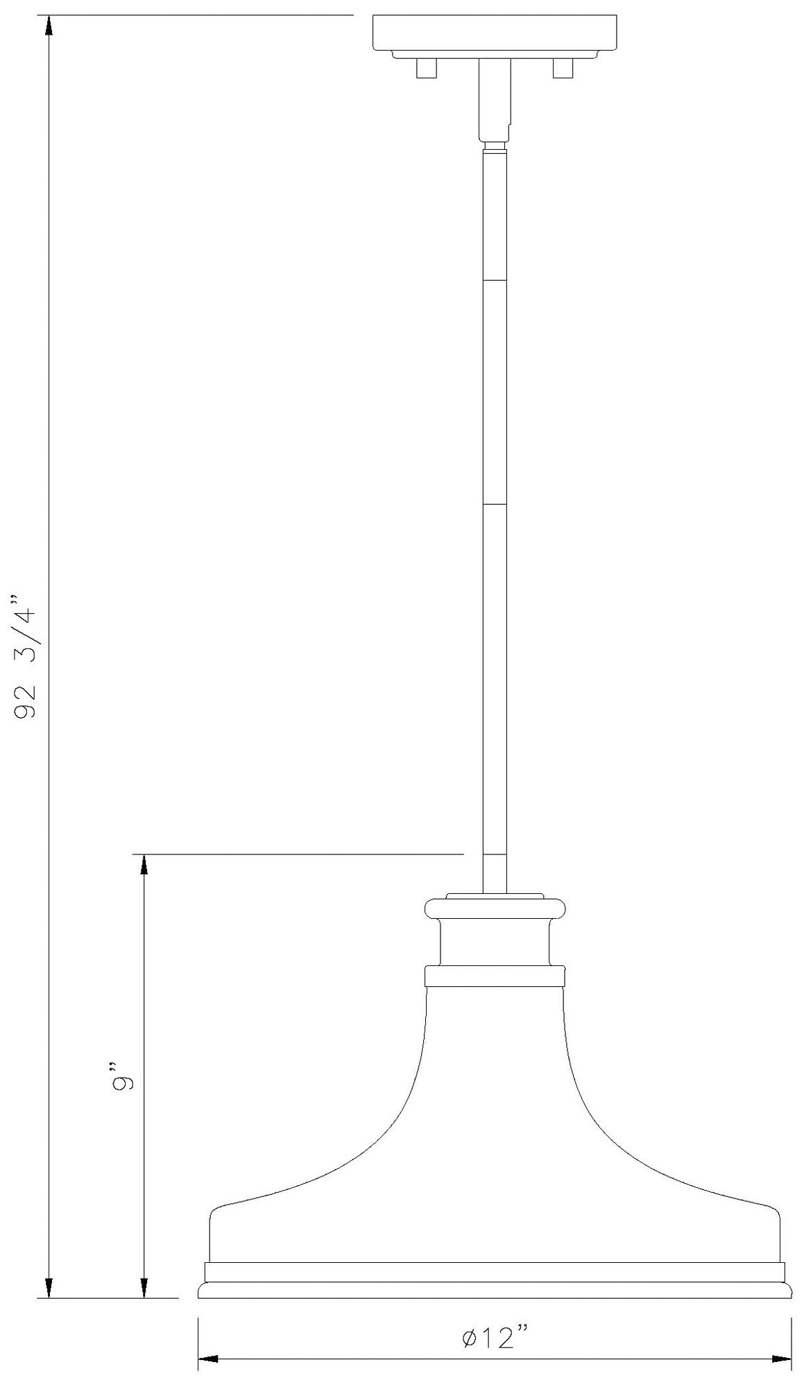 Reznor by Z-Lite 12 inch Modern Gold 1 Light Pendant