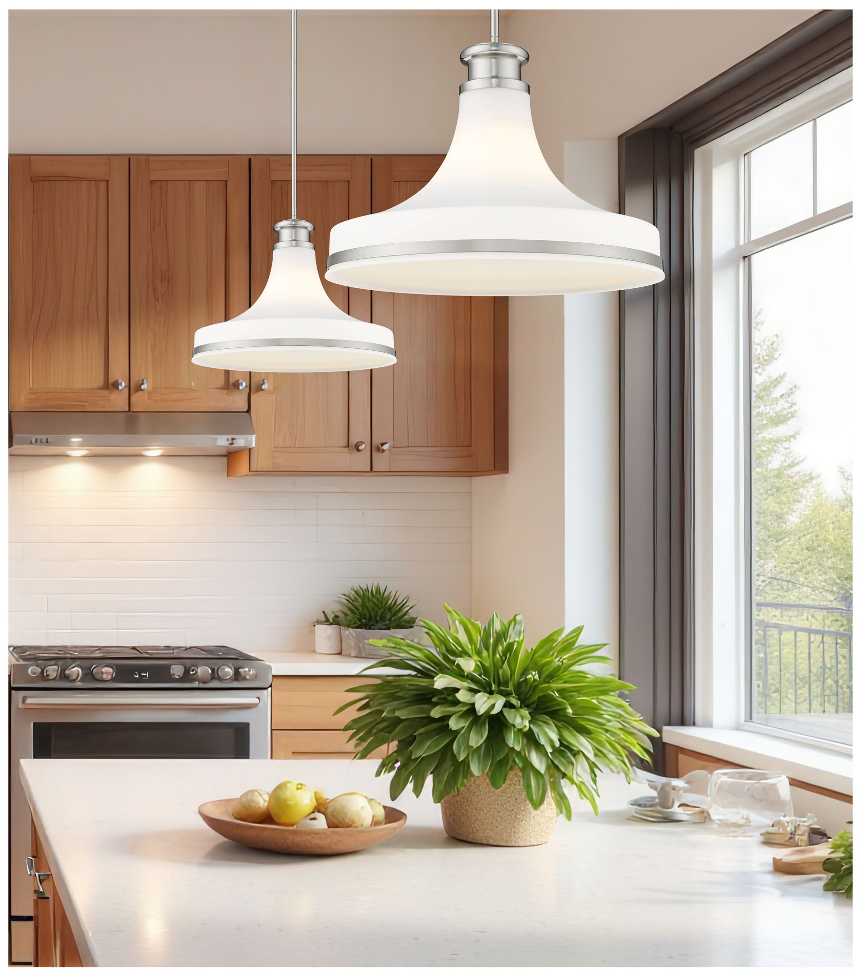 Image 2 Reznor by Z-Lite 18 inch Brushed Nickel 1 Light Pendant more views