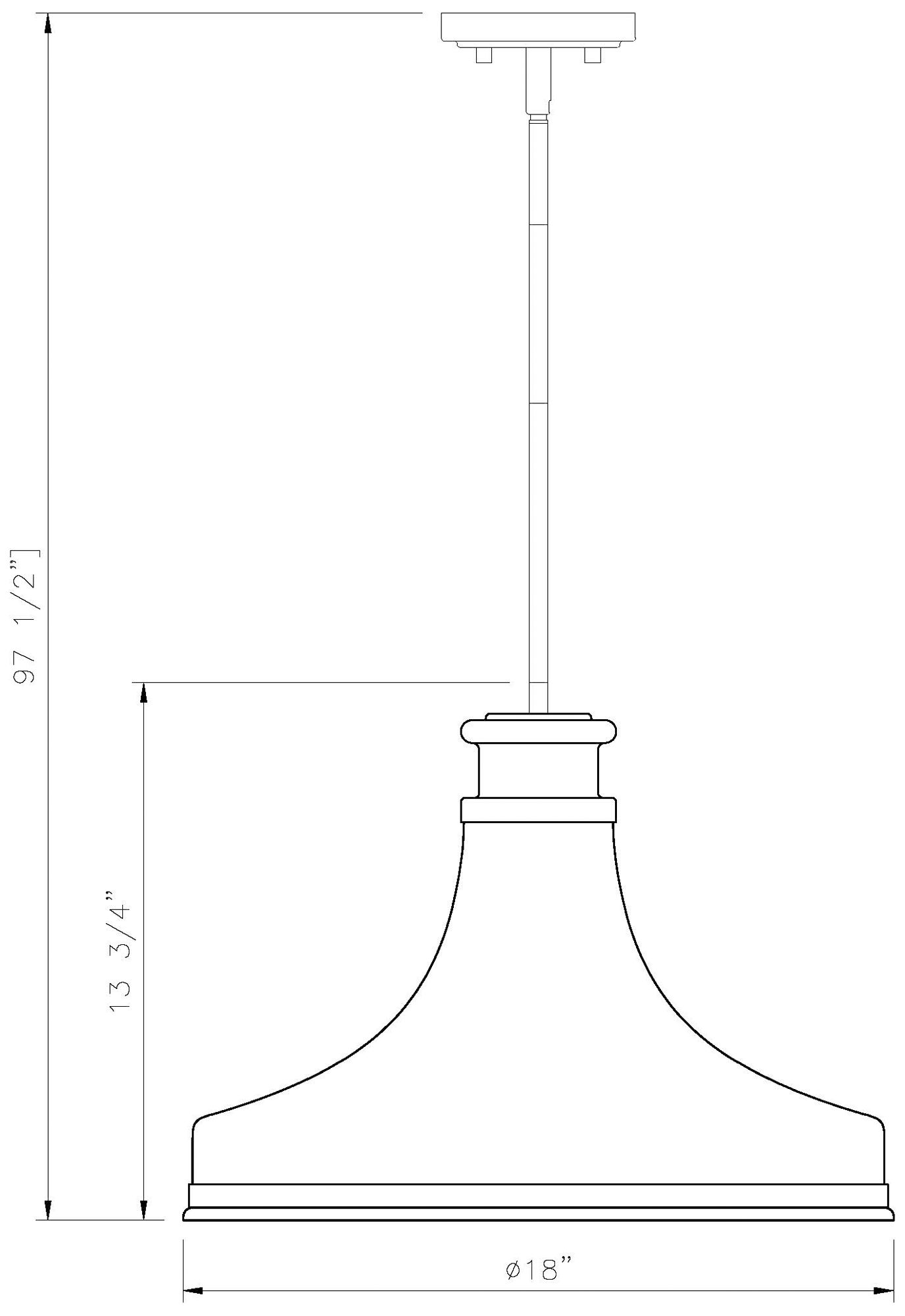 Reznor by Z-Lite 18 inch Brushed Nickel 1 Light Pendant