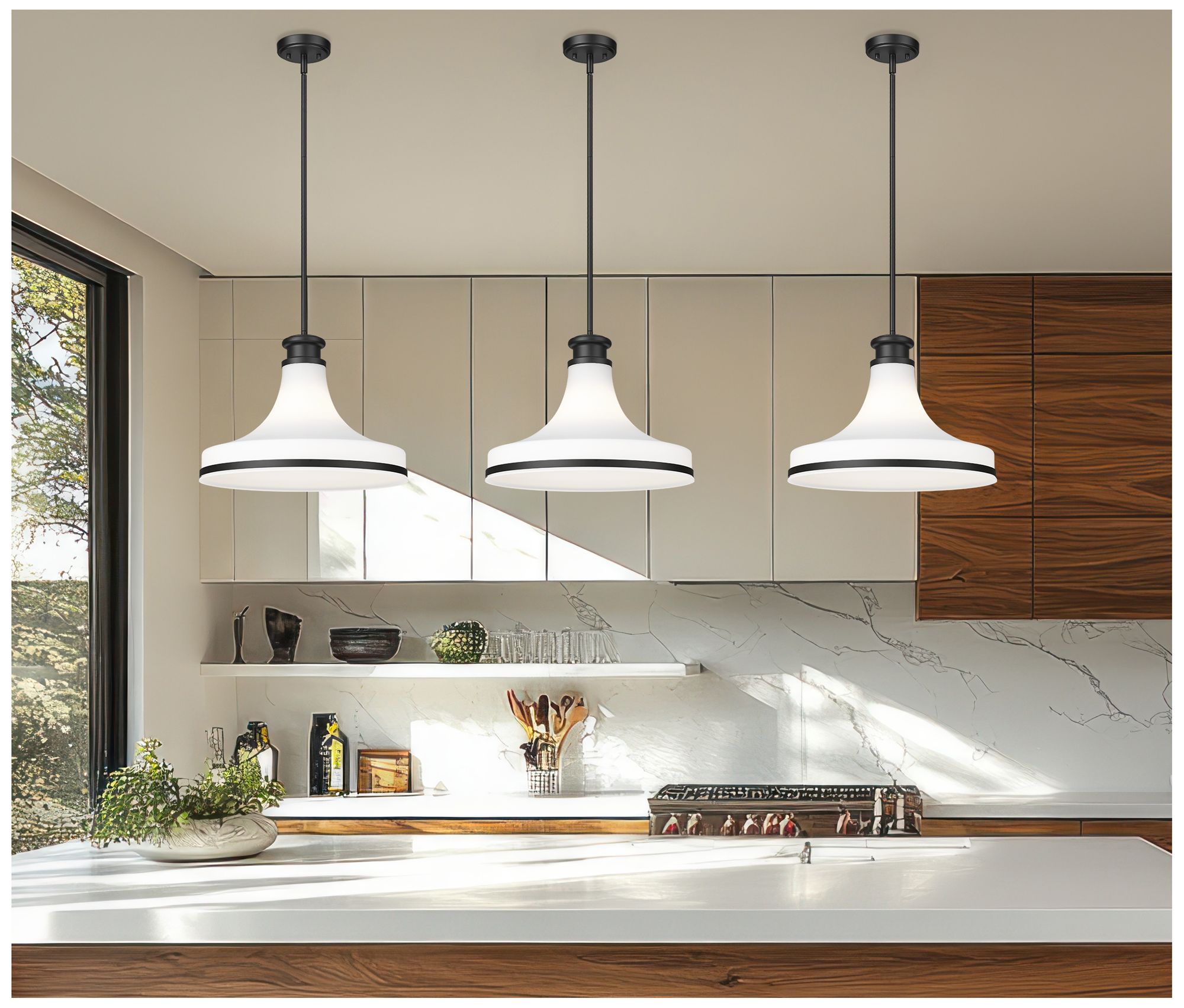 Image 3 Reznor by Z-Lite 18 inch Matte Black 1 Light Pendant more views