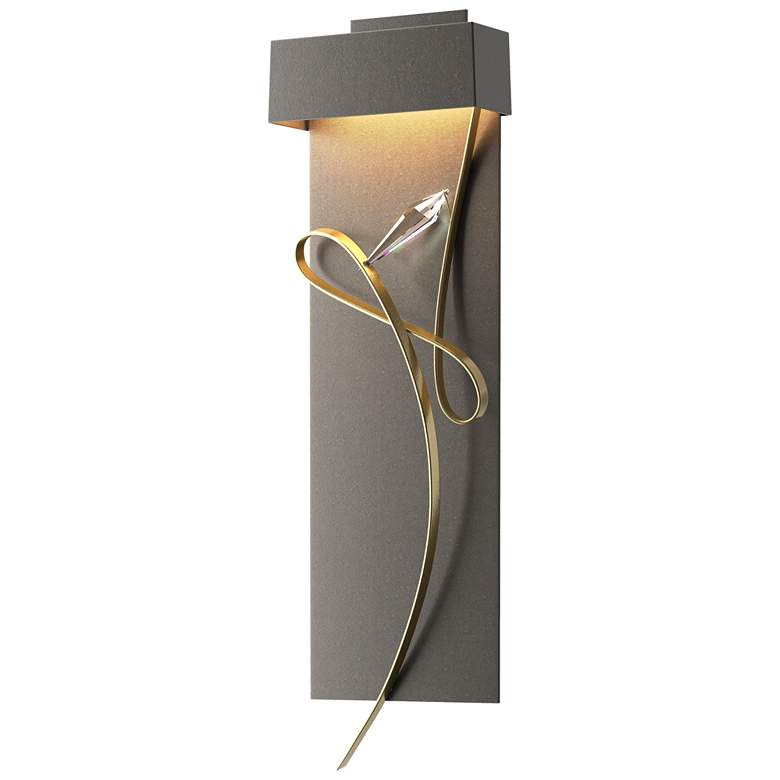 Image 1 Rhapsody 26.6 inch High Modern Brass Accented Dark Smoke LED Sconce