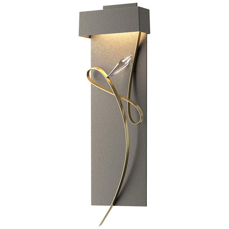 Image 1 Rhapsody 26.6 inchH Modern Brass Accented Natural Iron LED Sconce
