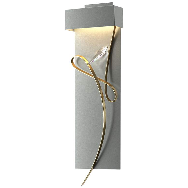 Image 1 Rhapsody 26.6"H Modern Brass Accented Vintage Platinum LED Sconce