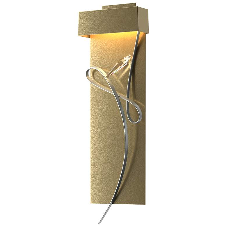 Image 1 Rhapsody 26.6"H Vintage Platinum Accented Modern Brass LED Sconce
