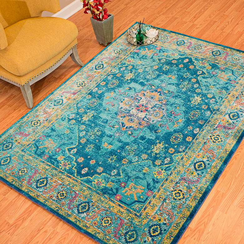 Image 1 Rhapsody Bromley 7'10"x10'6" Cerulean Oversize Area Rug