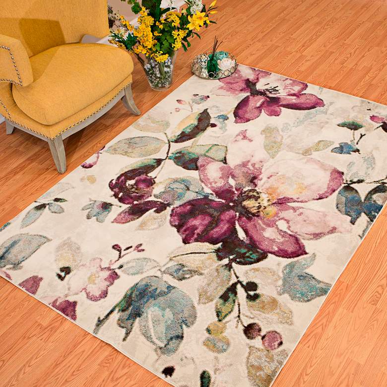 Image 1 Rhapsody Floral Garden 5'3"x7'2" Multi-Color Area Rug