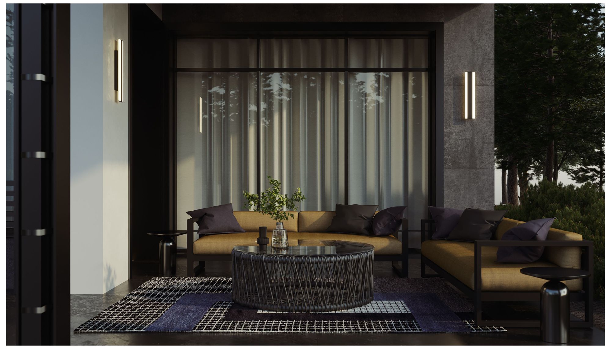 Image 4 Rhea 18" High Black Outdoor LED Wall Sconce more views