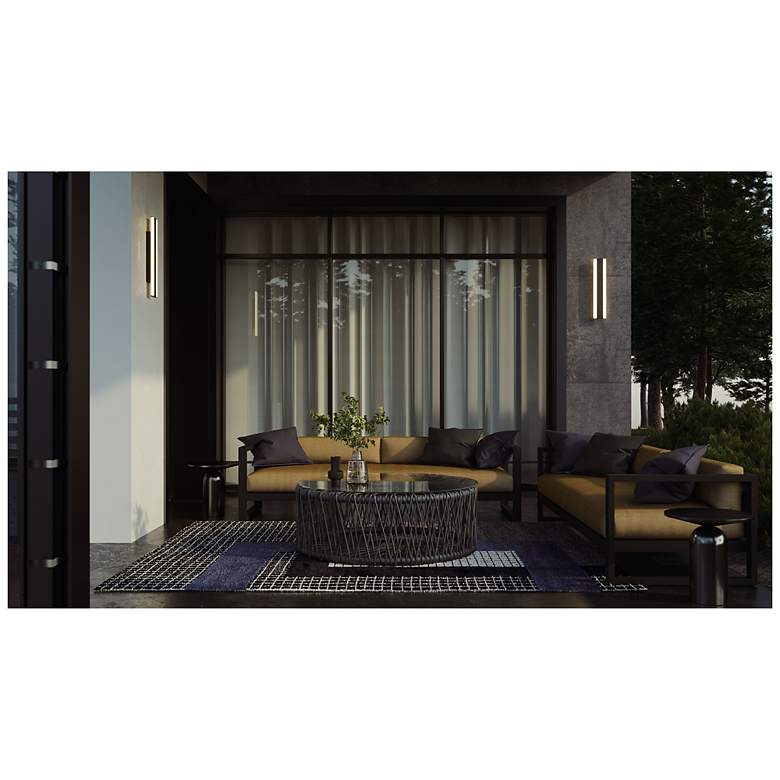 Image 4 Rhea 18" High Black Outdoor LED Wall Sconce more views