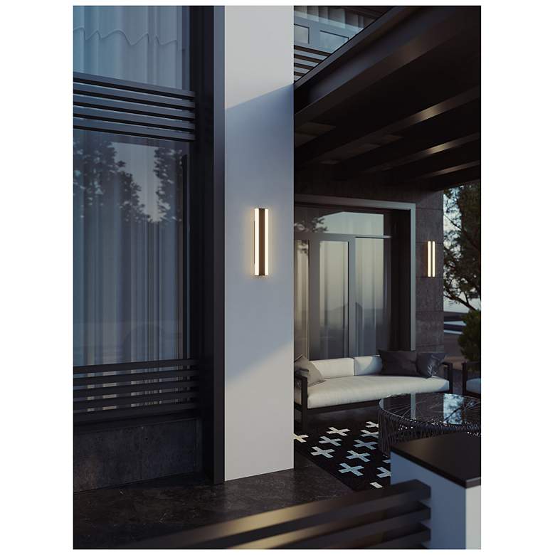 Image 5 Rhea 18" High Black Outdoor LED Wall Sconce more views