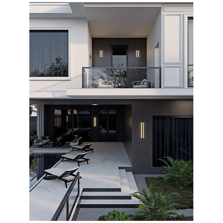 Image 7 Rhea 18" High Black Outdoor LED Wall Sconce more views