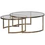 Rhea 42" Wide Gold Leaf and Glass Nesting Tables 2-Piece Set in scene
