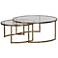 Rhea 42" Wide Gold Leaf and Glass Nesting Tables 2-Piece Set