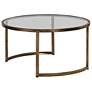 Rhea 42" Wide Gold Leaf and Glass Nesting Tables 2-Piece Set in scene