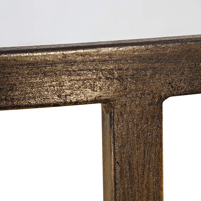 Image 6 Rhea 42" Wide Gold Leaf and Glass Nesting Tables 2-Piece Set more views