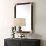 3_Rhea Aged Walnut and Gold 27 1/2" x 39 1/2" Wall Mirror more views