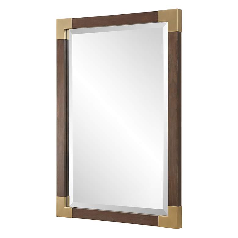 Image 4 Rhea Aged Walnut and Gold 27 1/2" x 39 1/2" Wall Mirror more views