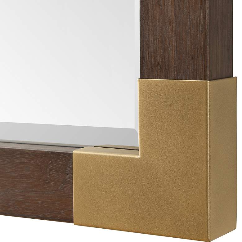 Image 5 Rhea Aged Walnut and Gold 27 1/2" x 39 1/2" Wall Mirror more views