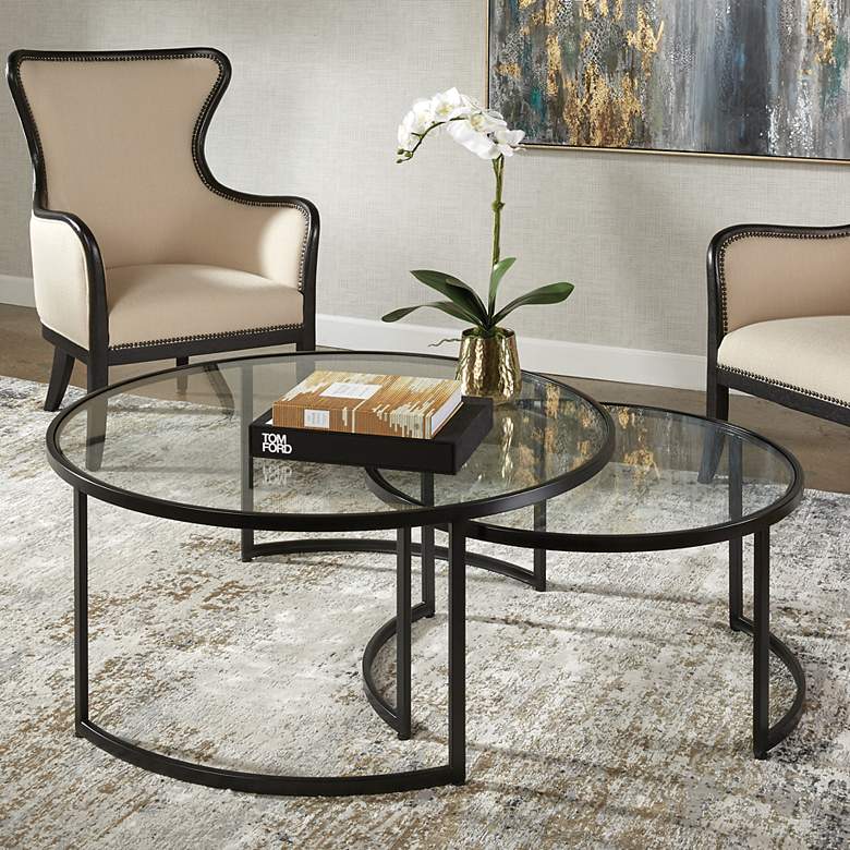 Image 1 Rhea Black Nesting Coffee Tables, Set of 2