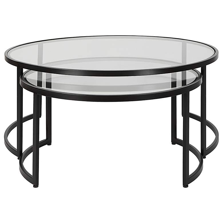 Image 3 Rhea Black Nesting Coffee Tables, Set of 2 more views