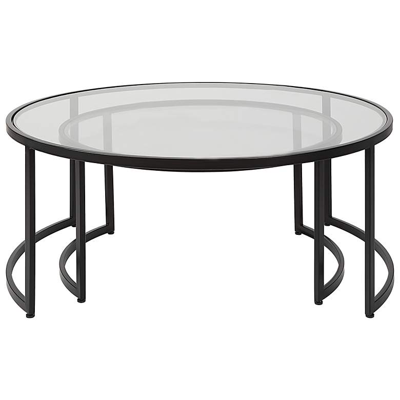 Image 4 Rhea Black Nesting Coffee Tables, Set of 2 more views