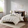 Rhea Ivory and Charcoal Full/Queen 3-Piece Comforter Set