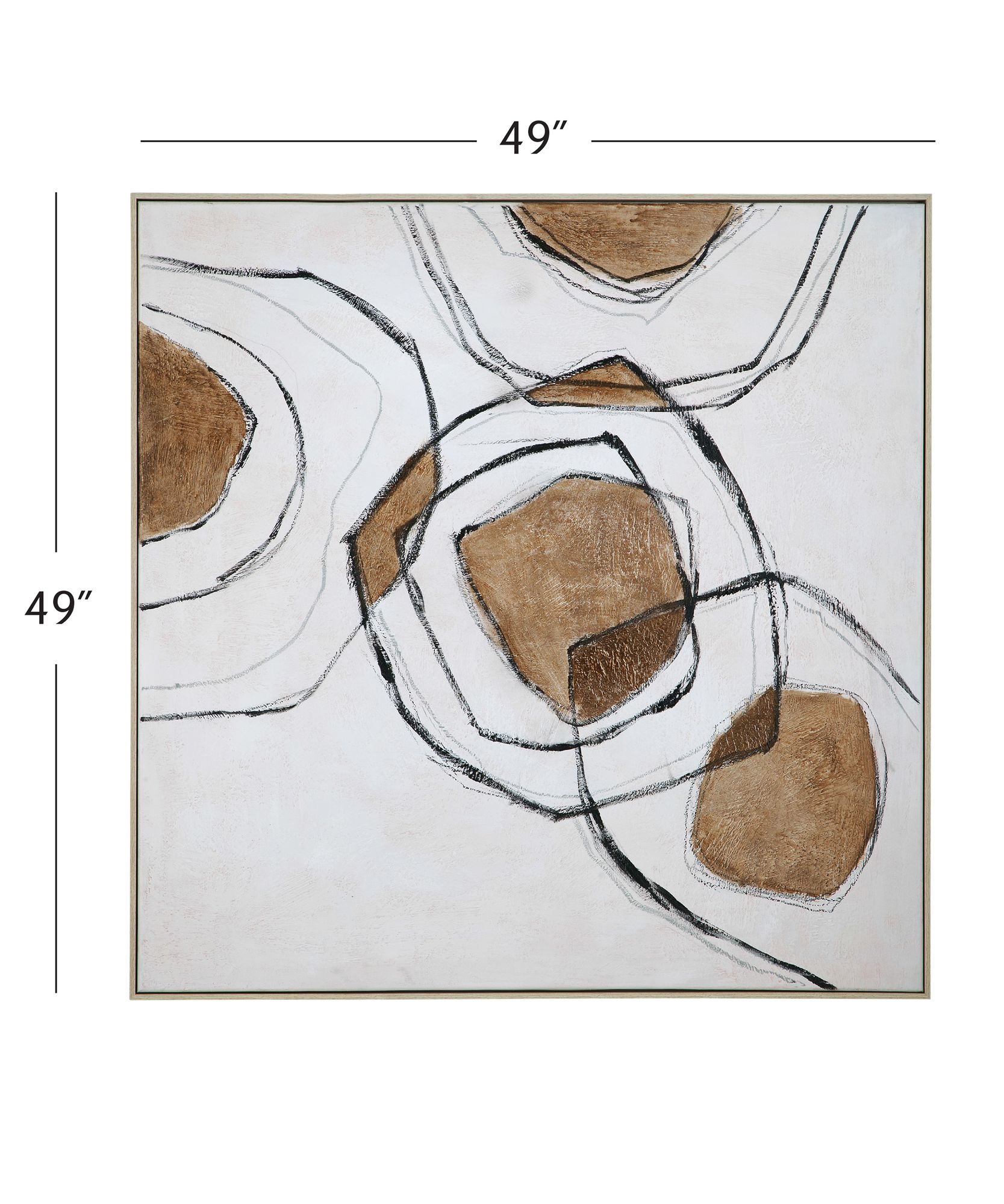 Rhetoric 49" x 49" Brown And Black Framed Canvas