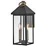 1_Rhett 17 3/4"H Black with Bronze 2-Light Outdoor Wall Light