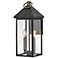 Rhett 17 3/4"H Black with Bronze 2-Light Outdoor Wall Light