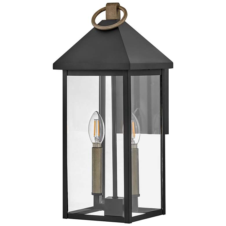 Image 2 Rhett 17 3/4"H Black with Bronze 2-Light Outdoor Wall Light more views