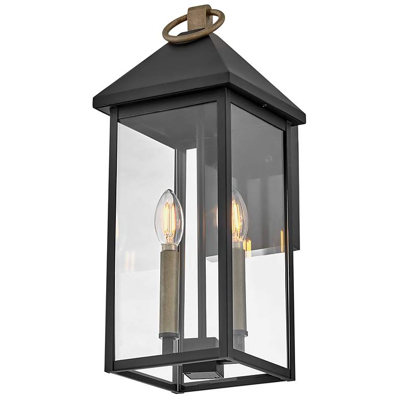 Image 3 Rhett 17 3/4"H Black with Bronze 2-Light Outdoor Wall Light more views