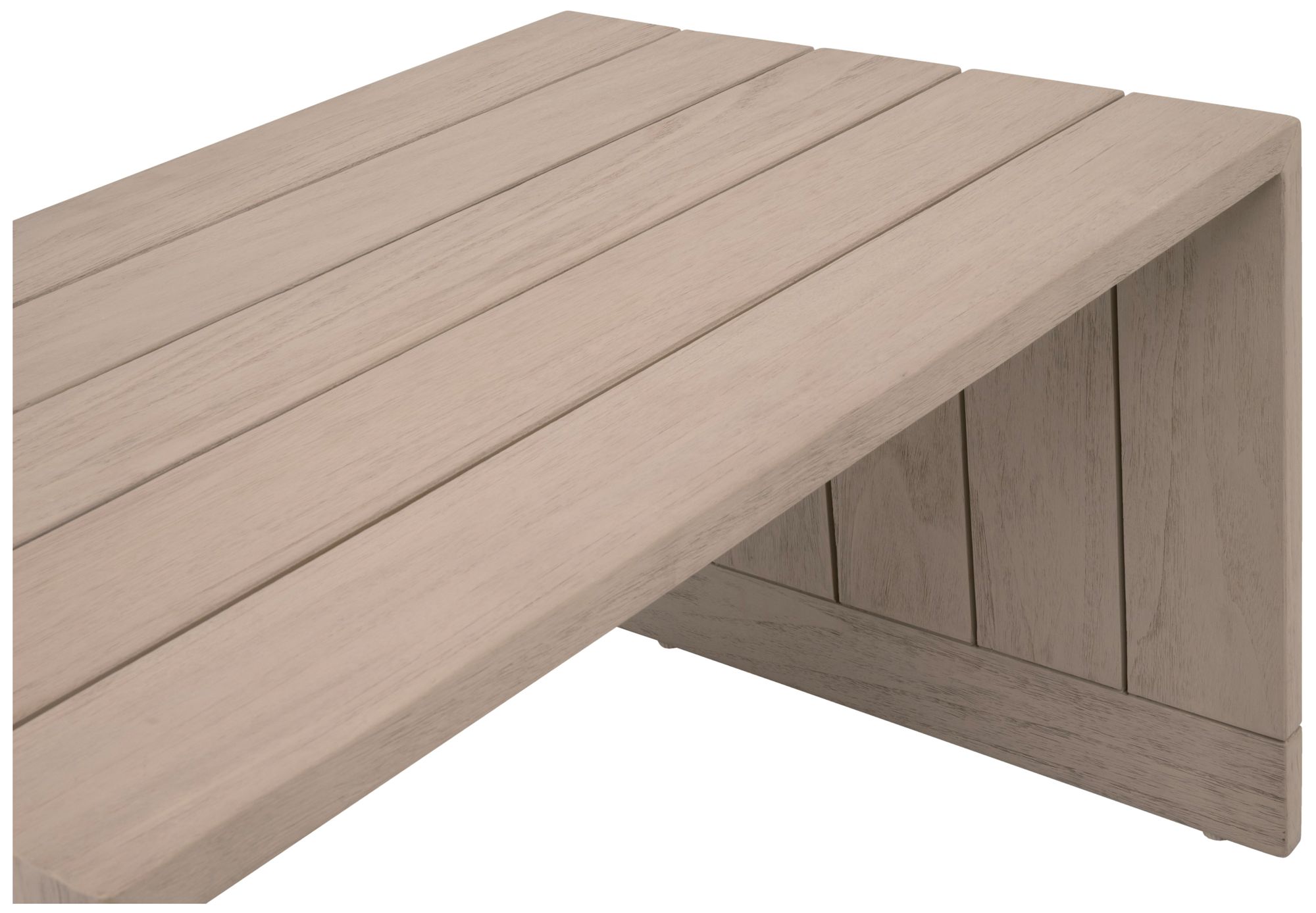 Rhode Outdoor Coffee Table, Oat Flat Rope, Washed Ever Teak