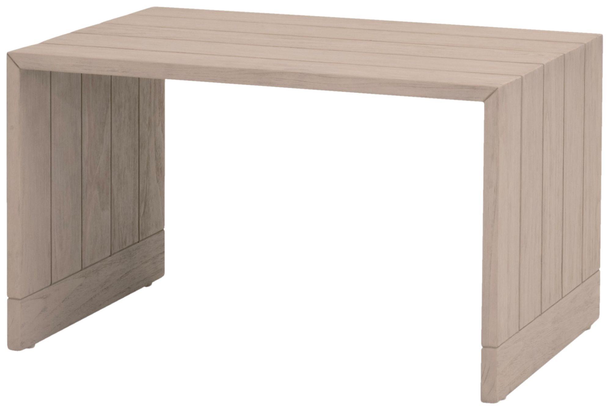 Rhode Outdoor Coffee Table, Oat Flat Rope, Washed Ever Teak