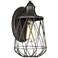 Rhodes 12" High Bronze Caged Wall Sconce