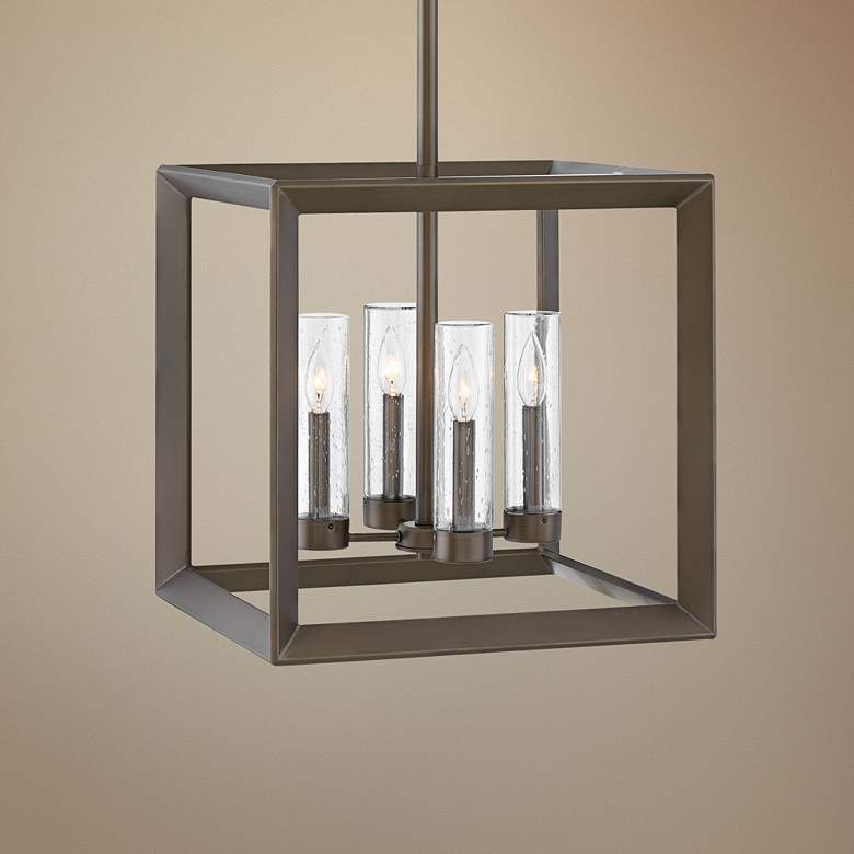 Image 1 Rhodes 18 1/4" Wide Warm Bronze 4-Light Outdoor Pendant
